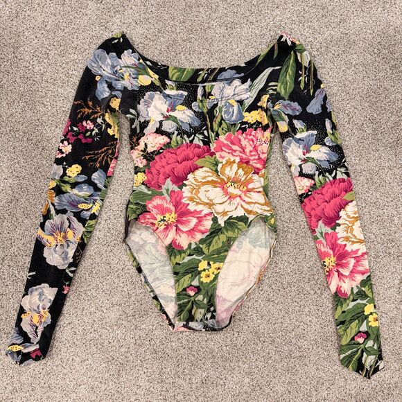 Vintage Betsey Johnson 80s/Early 90s "Punk Label" Floral Bodysuit - Picture 5 of 9